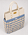 Kit Bolsa Boss - Fio Malha Pólen  Azul Denin e Areia-Couro Bege/Dourado(Déa Fios-Aula Inclusa) - Imagem 3