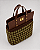 Kit Bolsa Boss - Fio Malha Pólen Verde Musgo e Chocolate-Couro Marrom/Dourado(Déa Fios-Aula Inclusa) - Imagem 3