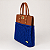 Kit Bolsa Famme - Fio Néctar 5mm Azul Marinho-Couro Caramelo Escuro/Dourado (Déa Fios-Aula Inclusa) - Imagem 4