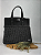 Kit Bolsa Famme - Fio Néctar 5mm Cinza Escuro-Couro Preto/Ônix (Déa Fios-Aula Inclusa) - Imagem 1