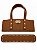 Kit Office Sintético Montana 28x11cm Base 6x30cm Déa Fios Caramelo Escuro/Dourado - Imagem 1