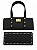 Kit Office Sintético Montana 28x11cm Base 10x25cm Déa Fios Preto/Dourado - Imagem 1
