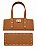 Kit Office Sintético Montana 28x11cm Base 10x25cm Déa Fios Caramelo Escuro/Dourado - Imagem 1