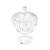 BOMBONIERE DE CRISTAL C/PÉ E TAMPA GENEVA 16,5X24,5CM - Imagem 1