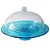 PRATO PARA BOLO VIDRO FINE DECOR WITH COVER AZUL 33 X 26 CM - Imagem 1