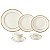 APARELHO DE JANTAR DE PORCELANA 42 PEÇAS ALTO RELEVO GOLD - Imagem 1