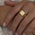 Anel Placa Cravejada Banhado Ouro 18k - Imagem 1
