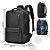 Mochila Expansível 30-42L Impermeável USB Viagem Escola - Imagem 3