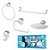 Kit Banheiro Acessorios 05 Pcs - Branco em ABS - Imagem 3