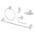 Kit Banheiro Acessorios 05 Pcs - Branco em ABS - Imagem 2