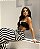 Conjunto listrado saia longa com croped - M - Imagem 2