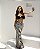 Conjunto listrado saia longa com croped - M - Imagem 3