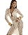 Vestido renda manga longa com argola no busto - Imagem 1