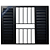 Janela Veneziana 6 Folhas Alumínio Preto Linha 25 com Grade - Imagem 2