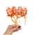 Pick com 4 ovos de tecido laranja - Imagem 1