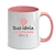 Caneca porcelana com alça e interior rosa - Imagem 1
