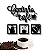 Kit Cantinho Do Café Quadrinho e aplique Decoração 4 Peças Mdf Preto - Imagem 1