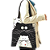 Bolsa Feminina, Tote bag, Eco Bag,  Preta E Branca, com Estampa Fofa De Gato, de Alta Capacidade, ideal para Compras, Escritório E uso Casual, Reutilizável - Imagem 1