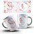 Caneca personalizada para Aniversário com Inicial, nome, idade e data Flores e Borboletas Rosa - 12 unidades - Imagem 1