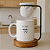 Kit Dia das Mães, Caneca 'Te Amo Mãe' com Mini Coador de Café, Base em Madeira - Imagem 2