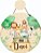 Enfeite de Porta Safari Infantil Personalizado, MDF, 20x20 cm, Animais da Floresta, Bege e Verde - Imagem 1