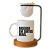 Caneca Divertida 'Baseada em surtos reais' com Mini Coador de Café, Base em Madeira - Imagem 1