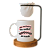 Kit Dia dos Namorados, Caneca ' Uso exclusivo da Melhor namorada do Mundo' com Mini Coador de Café, Base em Madeira - Imagem 1