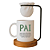 Kit Caneca Significado Pai com Coador e Base de Madeira, 325ml, Porcelana Branca, Suporte e Base em Madeira Maciça, Dia dos Pais - Imagem 1