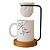 Kit Caneca Pai Eu Te Amo, 325ml, com Coador de Café e Base em Madeira, Branco - Imagem 1