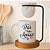 Kit Caneca Porcelana 325ml 'O meu pai é meu melhor amigo', com Coador de Café e Base de Madeira, Branco - Imagem 4