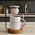 Kit Caneca com colher Personalizada com Nome e mini coador de café de madeira - Imagem 4