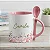 Caneca Personalizada com Colher e Nome – Estampa Floral - Imagem 5