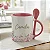 Caneca Personalizada com Colher e Nome – Estampa Floral - Imagem 3