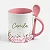Caneca Personalizada com Colher e Nome – Estampa Floral - Imagem 2