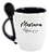 Kit Caneca com colher Personalizada com Nome e mini coador de café de madeira alça e interior preta - Imagem 4