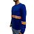 Camiseta gola redonda azul Royal - Manga longa com faixas - Imagem 2