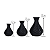 Kit 3 Vasos Preto Design Moderno Elegante Decoração Minimalista - Imagem 2