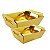 Cesta Caixote de Papel Cartão Dourado Texturizado - 10 unidades - ASSK - Kafe Embalagens - Imagem 1