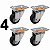 Kit 4 Rodizio Giratorio 2 Pol Pvc - Imagem 3