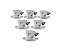 CONJUNTO 6 XICARAS CHA PORCELANA C/PIRES BORBOLETAS 200ml - Imagem 1