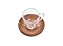 CONJUNTO 6 XICARAS DE CAFE C/PIRES MADEIRA TECA 75ml - Imagem 1