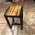 BANCO EM AÇO CARBONO 45X30X30 CM MADEIRA TECA (MESSA) - Imagem 1