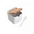 SALEIRO DE MESA DE CERAMICA C/TAMPA DE BAMBU E COLHER BIANCO 10CM x 10,5CM x 10CM - Imagem 2