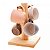 Suporte para Xicaras de Madeira Pinus com 4 Canecas 13cm x 13cm x 23cm - Wolff - Imagem 2