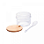 CONJUNTO 3 PORTA TEMPEROS DE VIDRO COM TAMPA E SUPORTE DE BAMBU 230ML - Imagem 4
