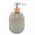 PORTA SABONETE LIQUIDO DE CERAMICA GRANILITE LINES CINZA 430ML - Imagem 1