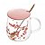 Caneca De Vidro Borossilicato C/ Tampa E Colher Sakura 500ml Cor Rosa Flores - Imagem 2
