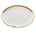 Prato Raso Dubai 25,5cm Porcelana Branco E Dourado Wolff - Imagem 1