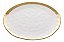Prato Raso De Porcelana Dubai Branco E Dourado 25x2cm Wolff - Imagem 2