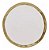 Prato Raso De Porcelana Dubai Branco E Dourado 25x2cm Wolff - Imagem 1